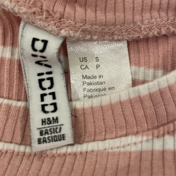 Pink and white stripe crop top S - Picture 5 of 7